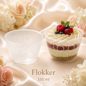 Poolläbipaistvad ringmustriga FLORIDA desserditopsid 160 ml