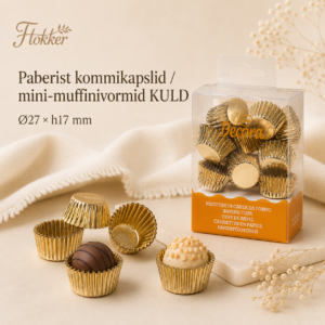 Paberist kommikapslid /mini-muffinivorm KULD Ø27 H.17mm 180tk
