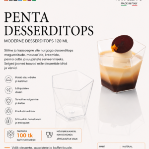 Desserditopsid PENTA 120ml 68x56 h.56 mm -18°C kuni+70°C/100