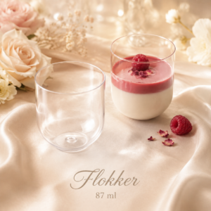 Läbipaistev ümarduva alaosaga JAPAN desserditops 87 ml