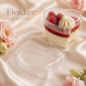 Läbipaistev südamekujuline kaas HEART 100 ml desserditopsile