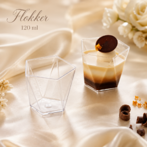 Läbipaistev viisnurkse kujuga PENTA desserditops 120 ml