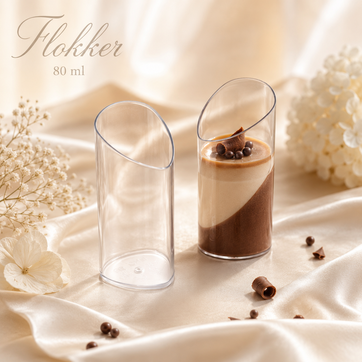 Läbipaistev diagonaalse servaga TUBE desserditops 80 ml