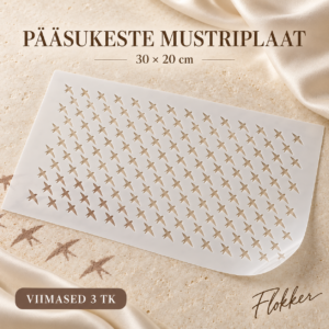 Sile plastist pääsukeste mustriplaat ehk tordišabloon, 30 × 20 cm