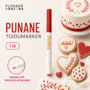 Decora punane toidumarker peene otsaga suhkrumassile ja küpsistele joonistamiseks, 1 tk