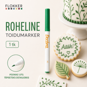 Decora roheline toidumarker peene otsaga suhkrumassile ja küpsistele joonistamiseks, 1 tk