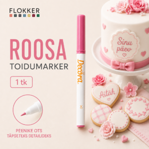 Decora roosa toidumarker peene otsaga suhkrumassile ja küpsistele joonistamiseks, 1 tk Tootesildid