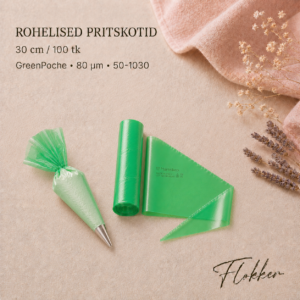 Professionaalsed rohelised GreenPoche pritskotid 30 cm 80 μm 100 tk