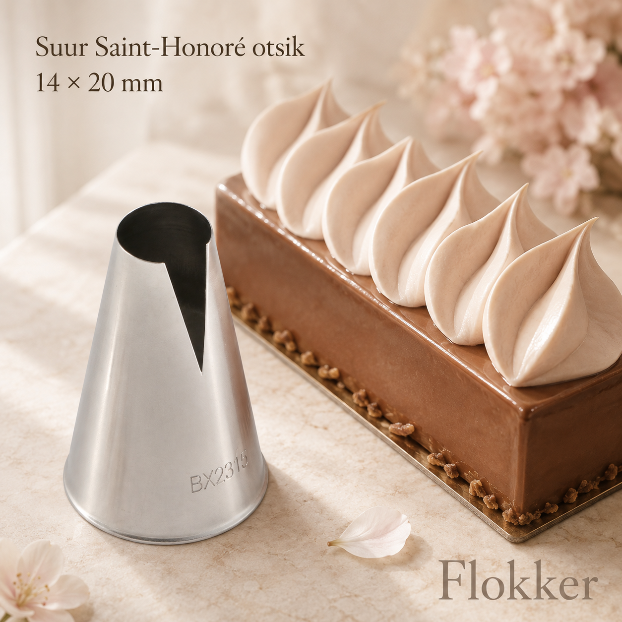 Suur Saint-Honoré tordiotsik BX2315 ja sellega tehtud laiad kreemilained