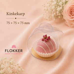 Läbipaistev sangaga kinkekarp kuldse põhjaga 75 × 75 × 75 mm