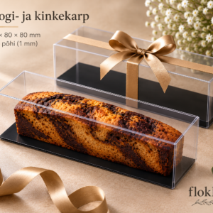 Koogi- ja kinkekarp 220x80x80 must põhi
