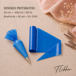 Professionaalsed sinised BluePoche pritskotid 40 cm 650 ml 100 tk
