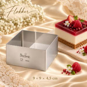 Decora ruudukujuline roostevabast terasest koogiraam 9 × 9 × 4,5 cm