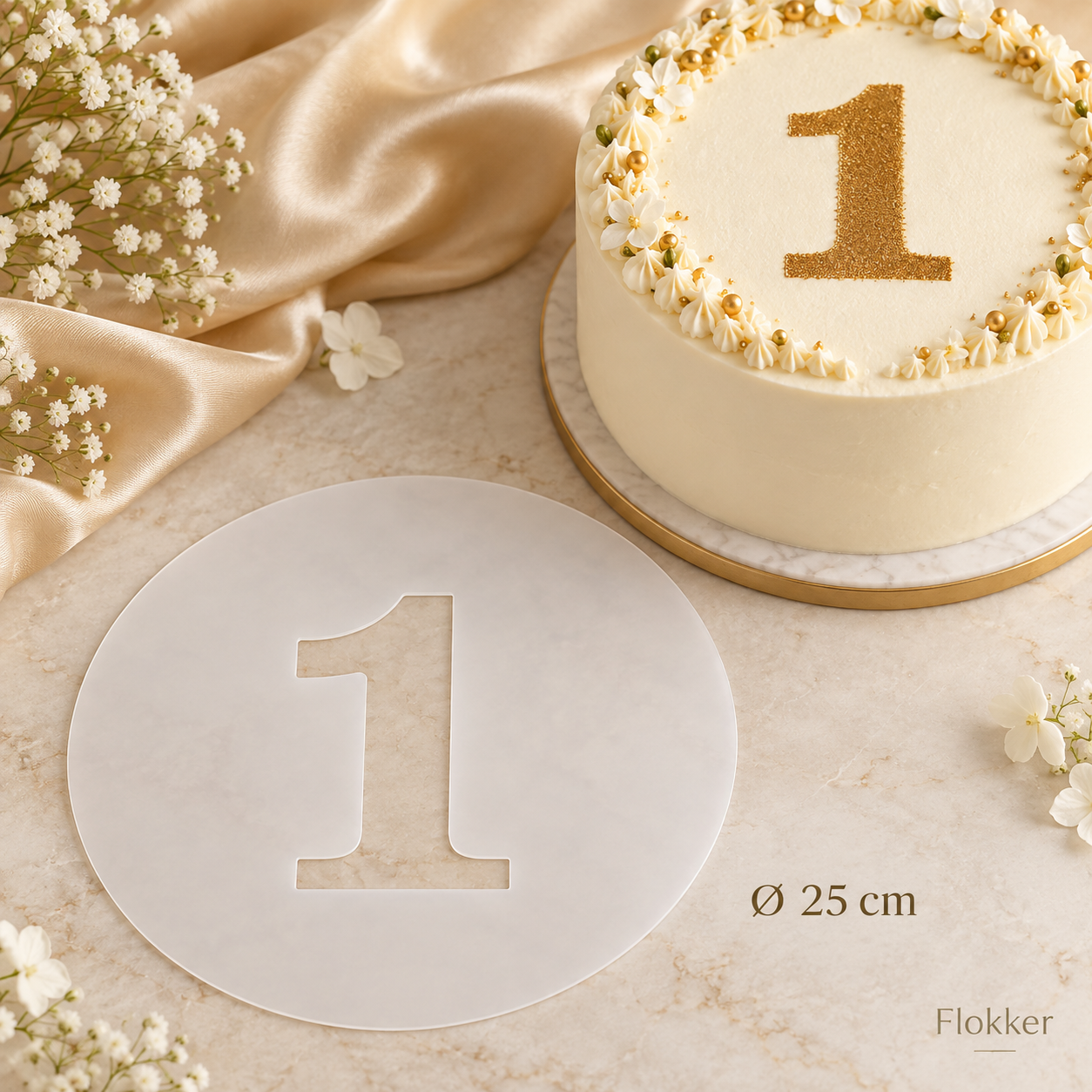 Ümmargune Decora number 1 tordišabloon läbimõõduga 25 cm