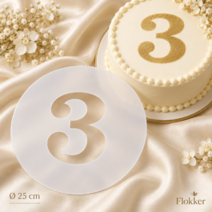 Ümmargune Decora number 3 tordišabloon läbimõõduga 25 cm