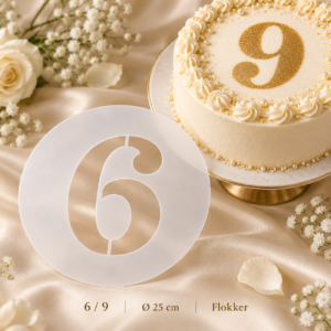 Ümmargune pööratav Decora number 6 ja 9 tordišabloon läbimõõduga 25 cm