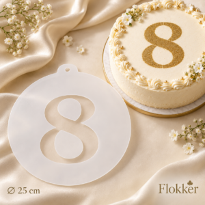 Ümmargune Decora number 8 tordišabloon läbimõõduga 25 cm