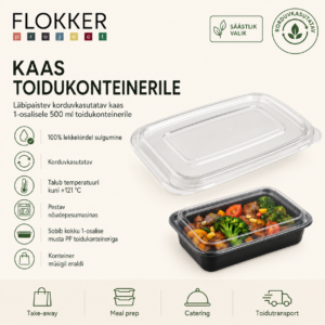 KAAS konteiner 1-osa 500ml korduvkasutatav PP /300