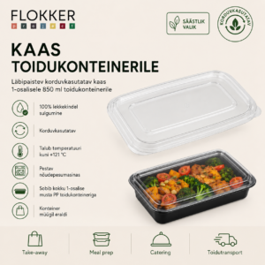 KAAS konteiner 1-osa 850ml korduvkasutatav PP /300