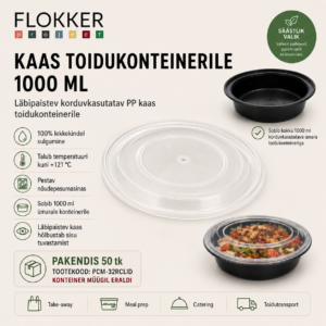 KAAS kauss 1000ml korduvkasutatav PP /300