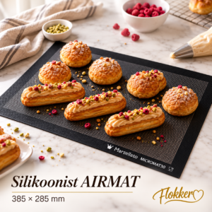 Mikroperforeeritud silikoonist AIRMAT küpsetusmatt 38,5 × 28,5 cm