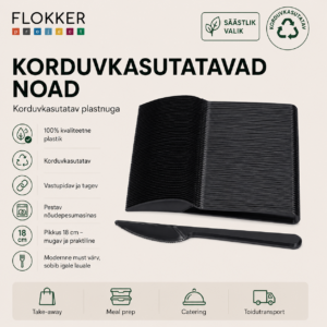 Nuga korduvkasutatav must 18cm PS /50