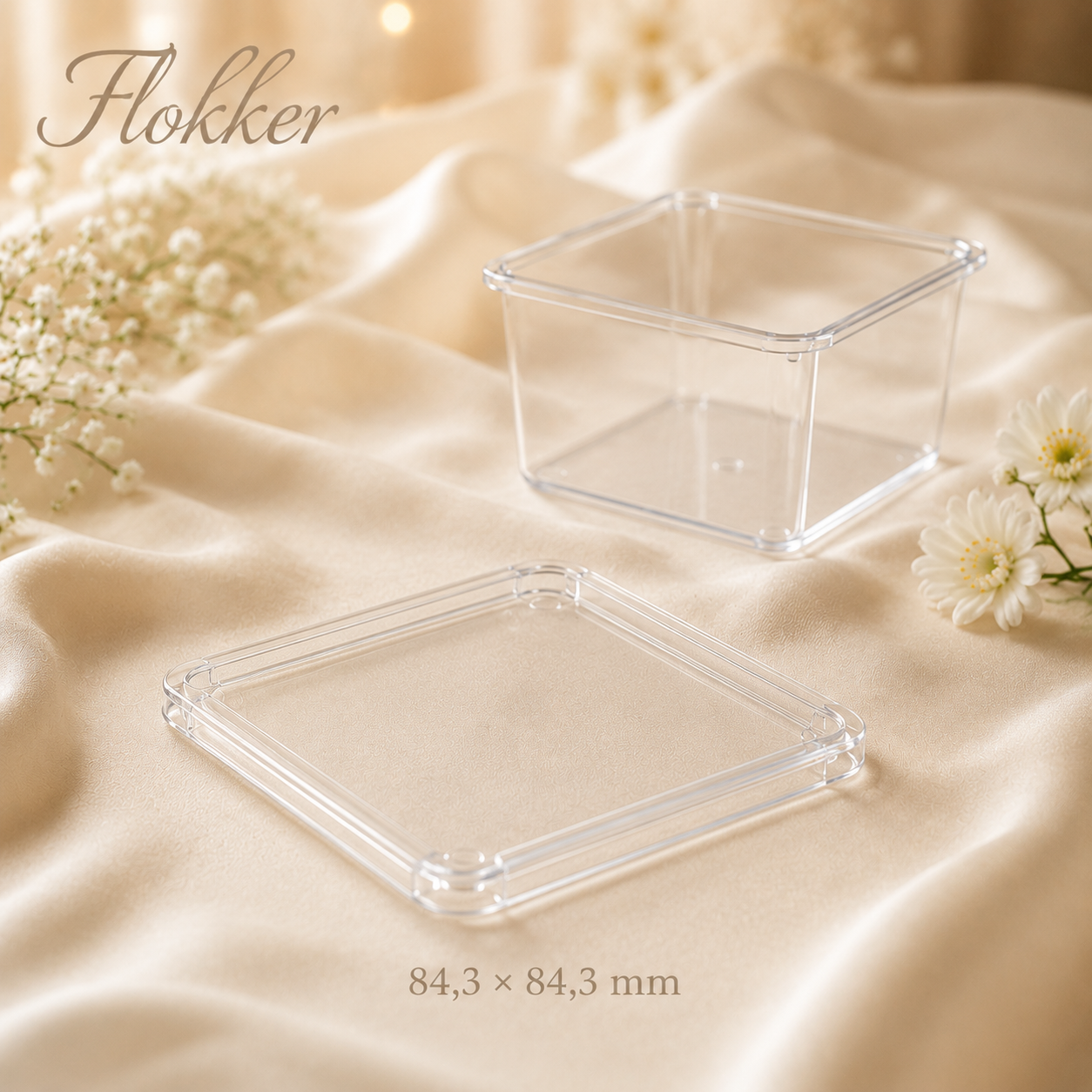 Läbipaistev kaas KUBITO 210 ml kandilisele desserditopsile