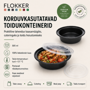 Supikauss madal/ümar 500ml korduvkasutatav PP /300