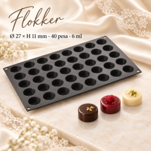 Must silikoonvorm SF180 Pastille 40 ümara pesaga Ø27 × H11 mm