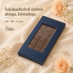 Tumesinine Blueberry aknaga šokolaaditahvli ümbris 160 × 80 × 12 mm