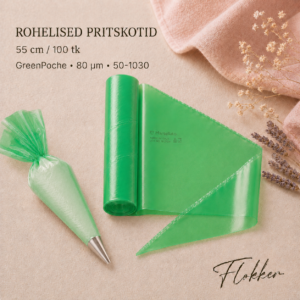 Professionaalsed rohelised GreenPoche pritskotid 55 cm 80 μm 100 tk