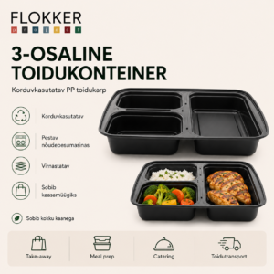 Toidukarp 3-osa 1100ml korduvkasutatav PP /300