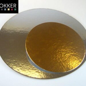 Kahepoolne ümmargune tordialus kuld/hõbe Ø 21,7 cm