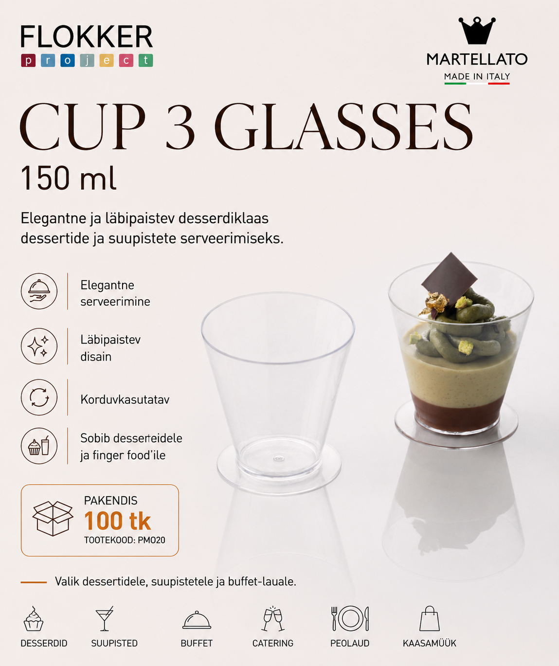 Desserditopsid CUP 150ml Ø70 H.67mm /100