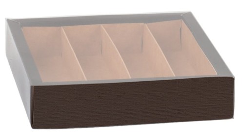Kartongist karp 4 vahega PRUUN 145x145x35mm