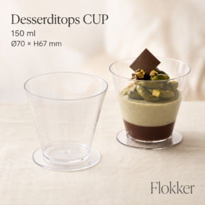 Kirgas jalaga desserditops CUP kihilise magustoiduga, maht 150 ml