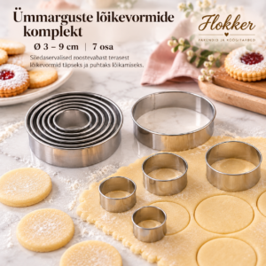 Martellato ümmarguste lõikevormide komplekt Ø3–9 cm, 7 roostevabast terasest ringlõikurit