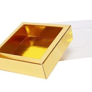 Kuldse läikega GoldShine kommikarp läbipaistva kaanega