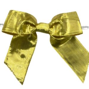 Kuldne läikiv lips klipsiga, laiusega 15 mm