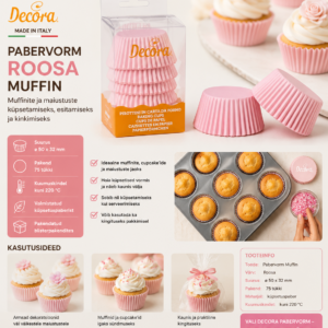 Pabervorm ROOSA muffin Ø50 xh.32 /75
