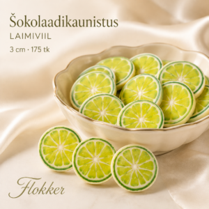 Laimiviilu kujulised šokolaadikaunistused 3 cm tortide ja dessertide viimistlemiseks