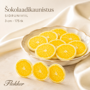 Sidruniviilu kujulised šokolaadikaunistused 3 cm tortide ja dessertide viimistlemiseks