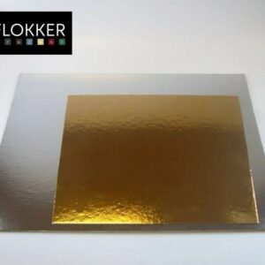 Kahepoolne kartongist tordialus kuld/hõbe 390×400 mm lamineeritud