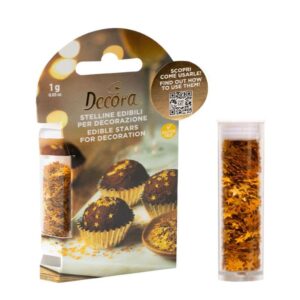 Söödavad kuldtähe kaunistused 1 g koogikeste, küpsiste ja kokteilide kaunistamiseks