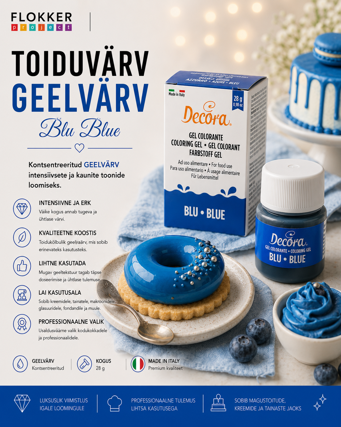 Toiduvärv geel SININE 28g