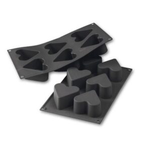 Südamekujuline silikoonvorm Ø65 mm 6 pesaga