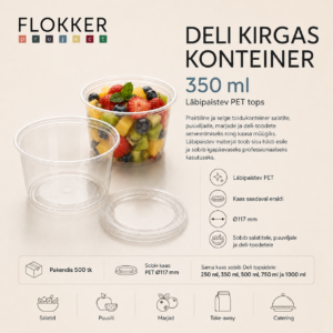 DELI kirgas konteiner 350ml PET 10x50/500
