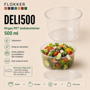 DELI kirgas konteiner 500ml 16oz PET 10x50/500