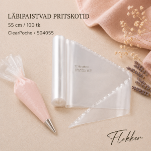 Professionaalsed läbipaistvad ClearPoche pritskotid 55 cm 100 tk