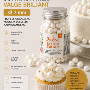 Suhkrupärlid VALGE Ø7mm /100gr